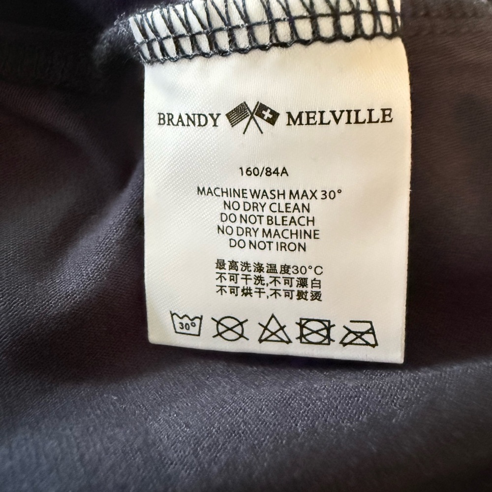 Brandy Melville Navy Faux Wrap Skater Mini Dress NWT One Size - Picture 10 of 11